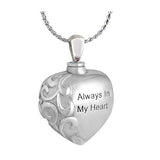 Always In My Heart Stainless Ash Urn - Love Charms Option