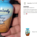 Always In Our Hearts Beach Mini Urn - Love Charms® Option