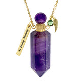 Amethyst Gemstone Crystal Cremation Jewelry Ash Necklace Urn - Love Charms® Option