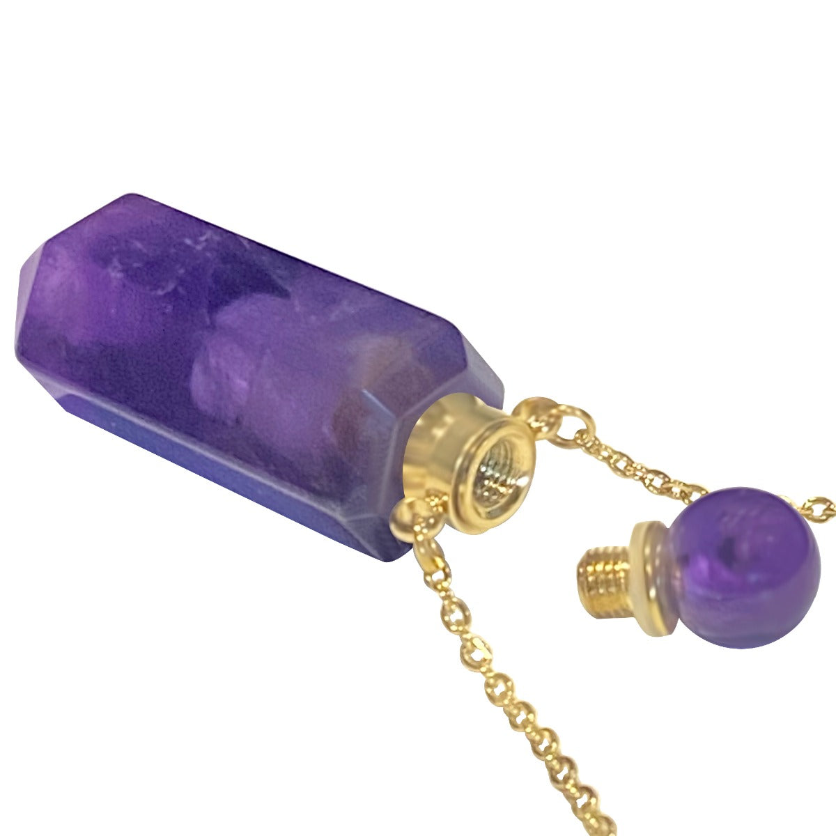 Amethyst Gemstone Crystal Cremation Jewelry Ash Necklace Urn - Love Charms® Option