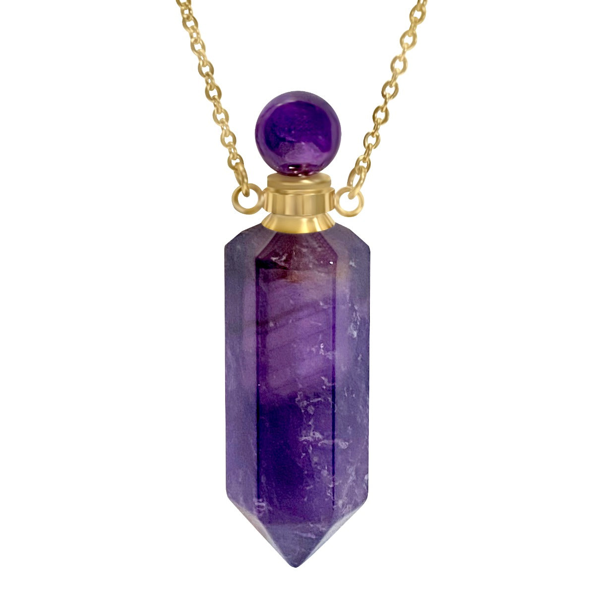 Amethyst Gemstone Crystal Cremation Jewelry Ash Necklace Urn - Love Charms® Option