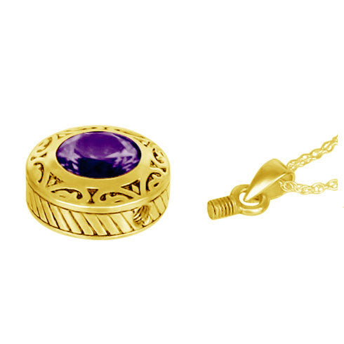 Amethyst Pendant Gold Vermeil Keepsake Urn