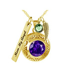 Amethyst Pendant Gold Vermeil Keepsake Urn - Love Charms™ Option 