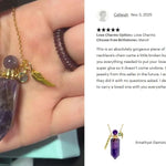 Amethyst Gemstone Crystal Cremation Jewelry Ash Necklace Urn - Love Charms® Option