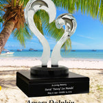 Amore Dolphin Lucite Art Cremation Urn