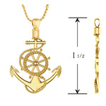 Anchor & Wheel 10KT or 14KT Gold Cremation Jewelry Urn - ORDER NOW