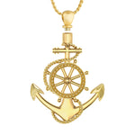 Anchor & Wheel 10KT or 14KT Gold Cremation Jewelry Urn - ORDER NOW