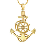 Anchor & Wheel 10KT or 14KT Gold Cremation Jewelry Urn - ORDER NOW