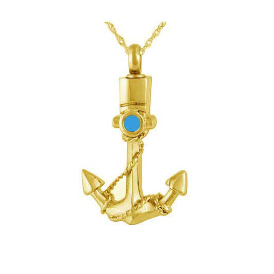 Anchor Gold Necklace Ash Urn - Love Charms™ Option