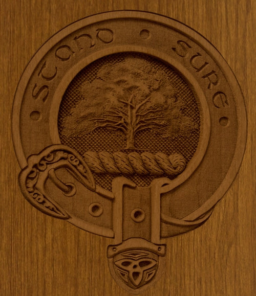 Family Badge Wood Urn 