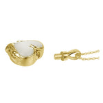 Angel Wings Mother of Pearl Gold Pendant Ash Urn - Love Charms Option