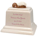 Infant Angel With Pacifier Brown Baby Urn - Boy, Girl Or Unknown Sex