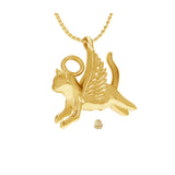Halo Angel Cat Gold Ash Pendant Urn - Love Charms™ Option 