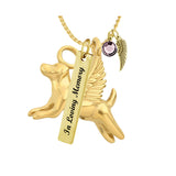 Halo Angel Dog Gold Ash Pendant Urn - Love Charms™ Option 