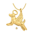 Halo Angel Dog Gold Ash Pendant Urn - Love Charms™ Option 