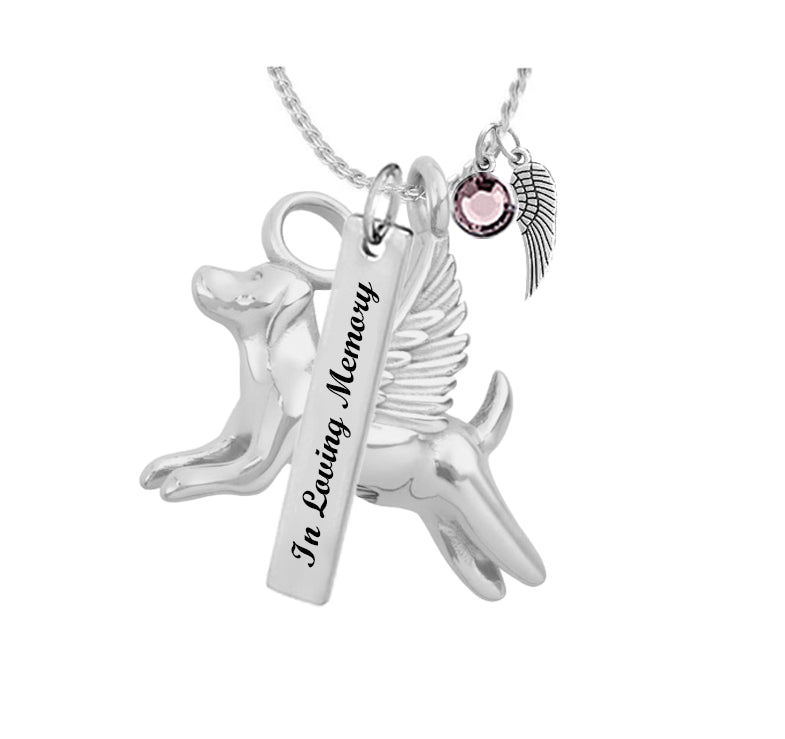 Halo Angel Dog Ash Jewelry Urn - Love Charms™ Option