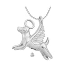 Halo Angel Dog Sterling Silver Ash Urn - Love Charms™ Option 