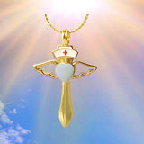 Nurse Angel Gold Cremation Jewelry Urn - Love Charms® Option 