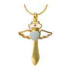 Nurse Angel Gold Cremation Jewelry Urn - Love Charms® Option 