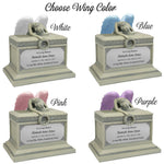 Weeping Angel Patina Adult Cremation Urn - Custom Plate and Wings - Beautiful Mourning Angel