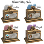 Weeping Angel Photo Child Cremation Urn - Custom Wings & Silver Engraving - Beautiful Mourning Angel