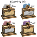 Weeping Angel Bronze Adult Cremation Urn - Custom Plate and Wings - Beautiful Mourning Angel