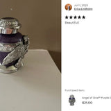 Wings of an Angel Purple Keepsake Urn - Engraving Option 
