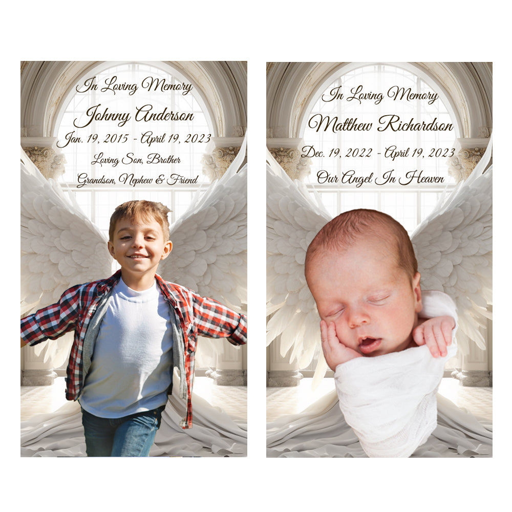 Angel Wings Photo Cremation Urn Candle Included Adult Urn