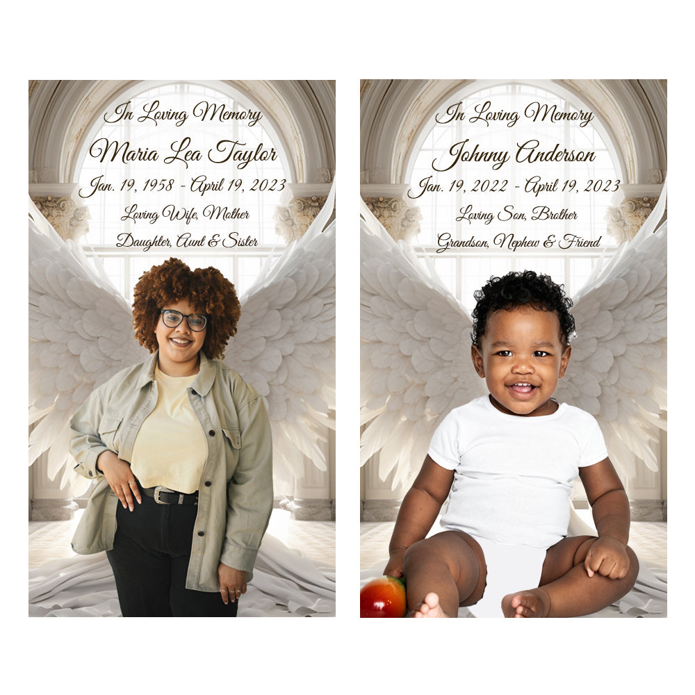 Angel Wings Photo Cremation Urn Candle Included Adult Urn