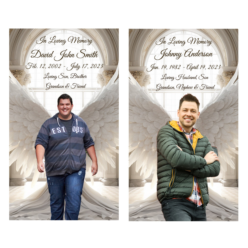 Angel Wings Photo Cremation Urn Candle Included Adult Urn