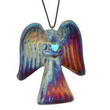 Angel Turquoise Heart Raku Ornament