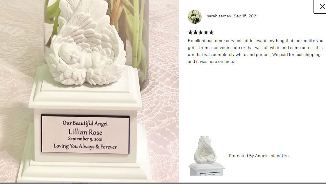 In Loving Arms Infant Urn - Baby Angel Urn For Infants