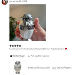 White Swirl Keepsake Urn - Love Charms® Option - Engraving Option