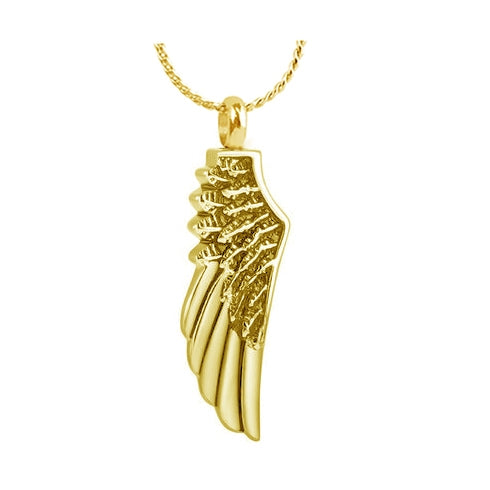 Angel Wings Gold Ash Urn - Love Charms Option