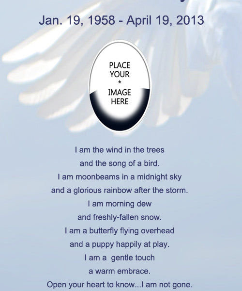 Angel Wing Poem and Picture Urn