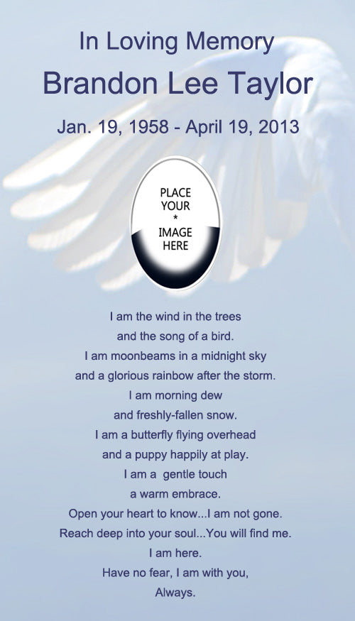 Angel Wing Poem and Picture Urn