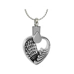 Angel Wing Teardrop Ash Pendant - Love Charm Option