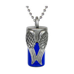 Angel Wings Blue Cobalt Pendant Urn - Love Charms Option