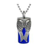Angel Wings Blue Cobalt Pendant Urn - Love Charms Option