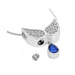 Angel Wings Blue Teardrop Pendant Urn - Love Charms™ Option 