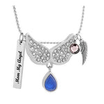 Angel Wings Blue Teardrop Pendant Urn - Love Charms™ Option 