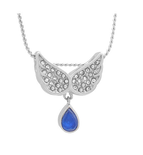 Angel Wings Blue Teardrop Pendant Urn - Love Charms™ Option 