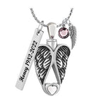 Forever Angel Wings White Heart Jewelry Urn -Love Charms™ Option