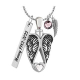 Forever Angel Wings White Heart Jewelry Urn -Love Charms™ Option