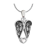 Forever Angel Wings White Heart Jewelry Urn -Love Charms™ Option