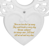Angel Wings Blue Heart Urn Ornament
