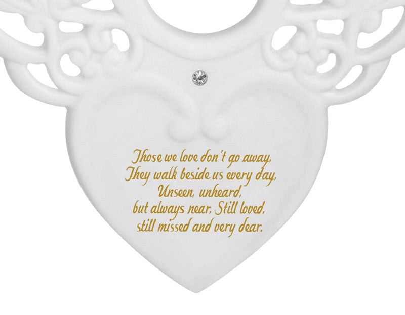 Angel Wings Blue Heart Urn Ornament