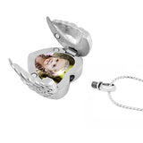 Color Photo Wings Heart Locket Urn - Love Charms Option