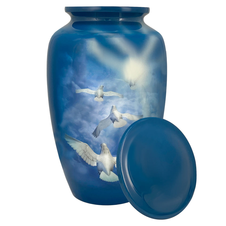 Angelic Doves Adult Cremation Urn - Tribute Wreath™ - Pro Sand Carved Engraving