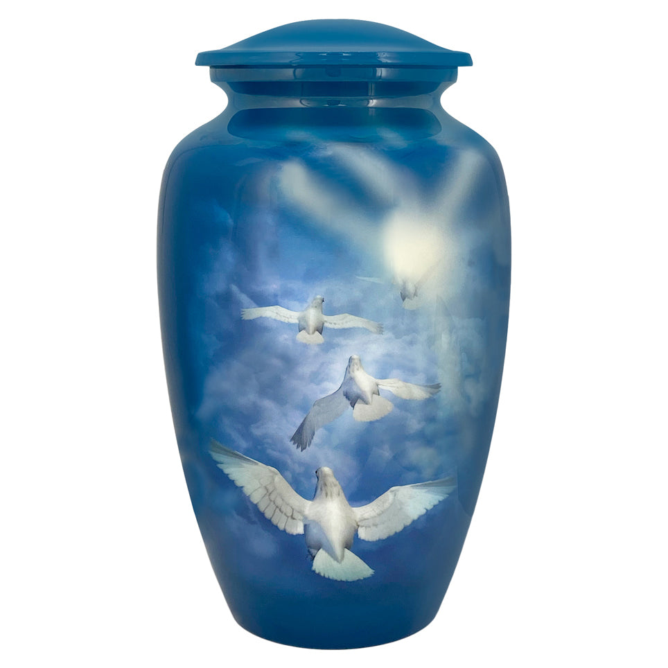 Angelic Doves Adult Cremation Urn - Tribute Wreath™ - Pro Sand Carved Engraving